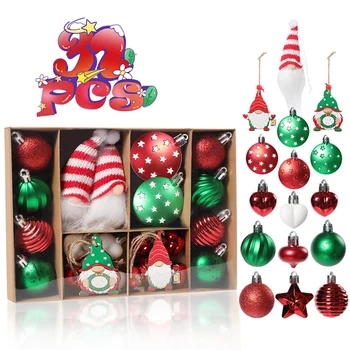 1 коробка Украшений для рождественских шаров, Рождественская елка, безделушки, Шары, подвески, украшения для праздничной свадебной вечеринки, Новогодний декор 2024 года