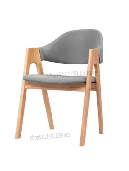Стул А-образной формы, обеденный стул, современный простой бытовой стул для скандинавского ресторана из массива дерева, стул со спинкой, креативный тканевый стул для отдыха
