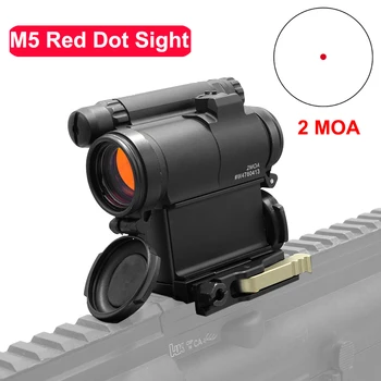 Страйкбольный тактический рефлекторный прицел M5 Red Dot без параллаксной сетки 2MOA CQB AR оптический прицел для ближнего боя с креплением LRP QD