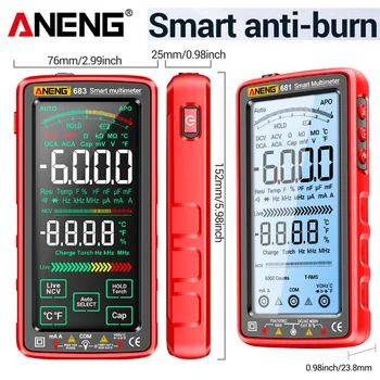 ANENG 681/682/683 Smart Anti-burn Перезаряжаемый Мультиметр Бесконтактный Электрический Тестовый Экран С Автоматическим Диапазоном Мультиметрического Инструмента