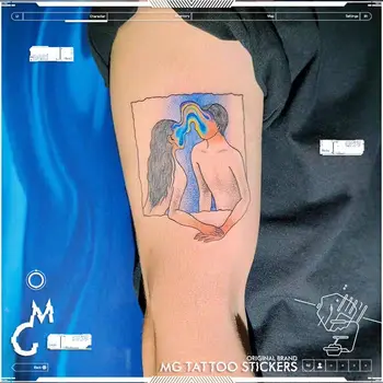 Водонепроницаемые временные наклейки-татуировки Стойкие татуировки Абстрактная пара Романтические татуировки Искусство Поддельная татуировка для женщины Мужская татуировка на руке