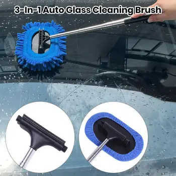 Телескопическая щетка для мытья окон, многофункциональный очиститель лобового стекла автомобиля, Аксессуары для мойки автомобилей от запотевания