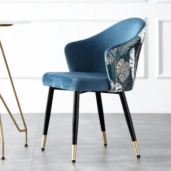 Скандинавский обеденный стул с роскошной спинкой, стул для рабочего стола, стул для переговоров в ресторане отеля, библиотека, мебель для лофта HY50DC