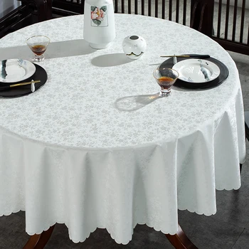 Водонепроницаемая, маслостойкая и устойчивая к ожогам искусственная бытовая китайская скатерть для обеденного стола, круглая ткань, гостиничная скатерть