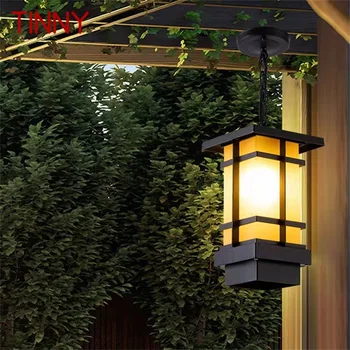 Жестяной классический подвесной светильник, уличная ретро-светодиодная лампа, водонепроницаемая для украшения коридора дома