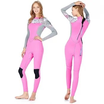 Женский гидрокостюм из неопрена толщиной 2 мм, женский цельный гидрокостюм с длинными рукавами, теплый солнцезащитный костюм для подводного плавания, дрифтинга, серфинга, водолазный костюм