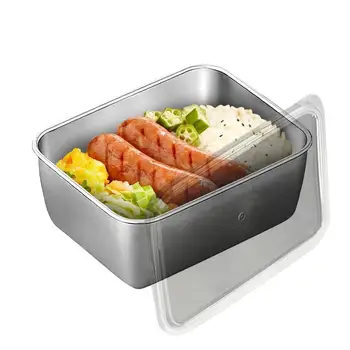 Контейнеры для закусок Контейнер для хранения продуктов С герметичной крышкой, сохраняющий свежесть продуктов, Углубляющийся квадратный многоразовый ящик для хранения для кухни