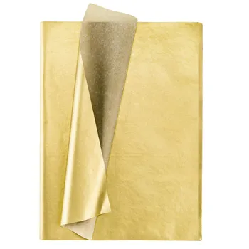 Золотая папиросная бумага 100 листов металлической подарочной оберточной бумаги для украшения Дня рождения, юбилея, Дня Святого Валентина