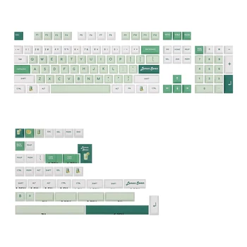 GHOSTJUDGES Green Профиль KCA Лимонная Тема Колпачки Для Ключей PBT Сублимационные Механические Колпачки Для Кнопок Клавиатуры Персонализированный Лимонный Чай Fu