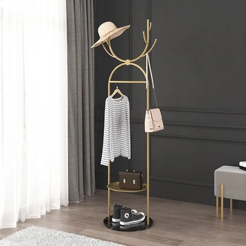 Современная металлическая вешалка для одежды Креативная подставка для хранения обуви и шляп Шкаф для одежды в спальне Напольные вешалки De Casaco Компактная мебель