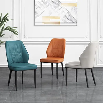Современные дизайнерские обеденные стулья Синяя кожа Скандинавские обеденные стулья для гостиной Европейский Роскошный дизайн Шезлонга Мебель в китайском стиле