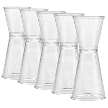 5 шт. Пластиковый Двусторонний мерный стаканчик, Стаканчики, Барный Джиггер, устройство для измерения количества унций, устройство для измерения количества коктейлей, стакан для бармена