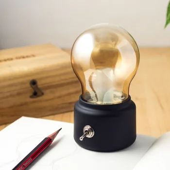 Светодиодная лампа, классическая настольная лампа в стиле Ретро, USB-аккумуляторная лампа, украшение дома на Новый Год, ночник для кабинета