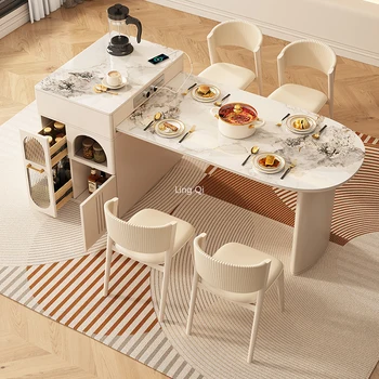 Офисный обеденный стол, набор из 6 стульев, Небольшие апартаменты, Микроволновые печи, стеллажи для хранения, Сервировочные столики, Кухонная низкая мебель