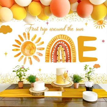 Посуда для вечеринки в честь первого дня рождения Boho Sun в богемном стиле Rainbow Декор для вечеринки в честь первого Дня рождения Sunshine The Sun Принадлежности для вечеринки в честь Дня рождения ребенка