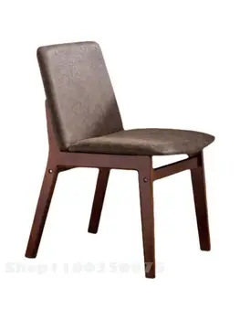 Обеденный стул из массива дерева, Скандинавский Домашний Письменный стул, современный минималистичный Компьютерный стул, стул для учебы, стул для учебы с бревенчатой спинкой
