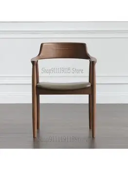 Обеденный стул из массива дерева в скандинавском стиле, стул президента Кеннеди, стул для конференций в Хиросиме, кафе, ресторане, стул с простой спинкой