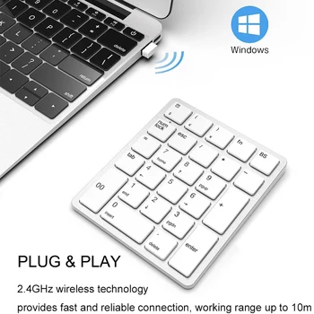 Беспроводные цифровые планшеты Jomaa Silver, перезаряжаемая цифровая клавиатура USB, портативная цифровая клавиатура финансового учета для ноутбука