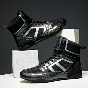 Профессиональные мужские и женские боевые ботинки, износостойкие боксерские ботинки для пар, борцовские ботинки на резиновой подошве, Дышащая спортивная обувь