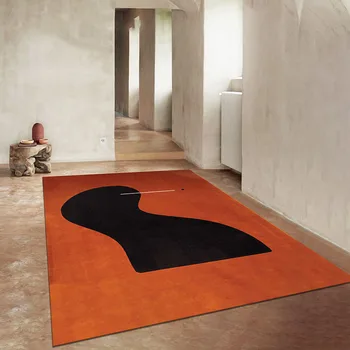 Простые абстрактные оранжевые ковры для гостиной, коврики для пола большой площади, креативный ковер для спальни, моющийся нескользящий коврик для гостиной
