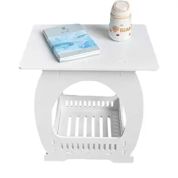 Прикроватный столик Белая тумбочка журнальный столик с открытым местом хранения Элегантная прикроватная тумбочка для гостиной спальни Украшения офиса
