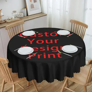 Круглая скатерть на заказ по вашему дизайну, клеенчатая скатерть, 60-дюймовое покрытие стола для столовой кухни