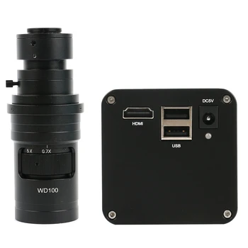 SONY IMX385 HDMI Промышленный Видеомикроскоп Измерительный C Mount Camera + 180x 300x C-MOUNT Объектив Для Пайки Ремонта Печатных Плат Процессора Телефона