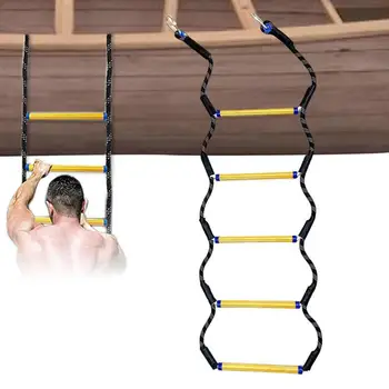 Лодочная веревочная лестница с удлинением на 5 ступеней, лодочная лестница с усиленной жесткой ступенью из смолы, наружная лестница для надувной лодки-каяка