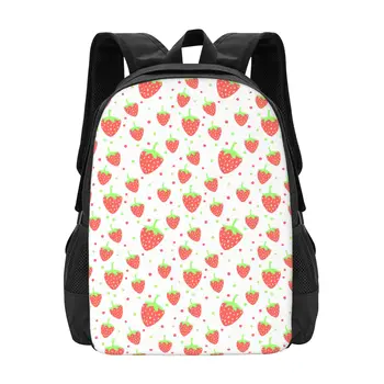Классический Базовый холщовый школьный рюкзак с рисунком клубники, повседневный рюкзак, офисный рюкзак для мужчин и женщин