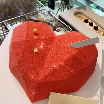 Силиконовые формы 3D в форме сердца для выпечки, Бисквитный Шифоновый мусс, формы для десертов, Пищевой
