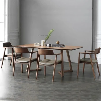 Современные обеденные столы из массива дерева, Мебель для дома, прямоугольный стол, креативные бытовые Многофункциональные ресторанные столы B