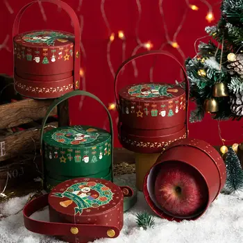 Рождественская Подарочная коробка Apple, Рождественская коробка для упаковки фруктовых конфет, шоколада Для детской домашней вечеринки, Новогодние Сувениры 2023 г.