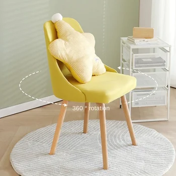 Главная Спинка Массивный стул для гостиной, Деревянный стол для спальни, Современный минималистичный обеденный стул для макияжа, салон Fauteuil, Скандинавская мебель