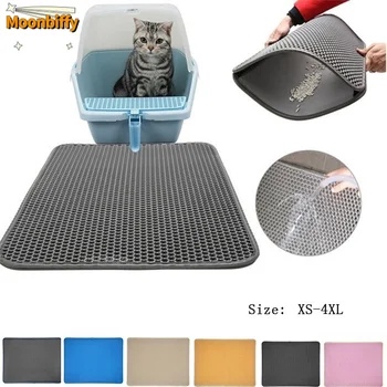 Коврик для кошачьего туалета Водонепроницаемый двухслойный коврик для кошачьего песка EVA Складной коврик для домашних животных Подстилки для кошек Зоотовары