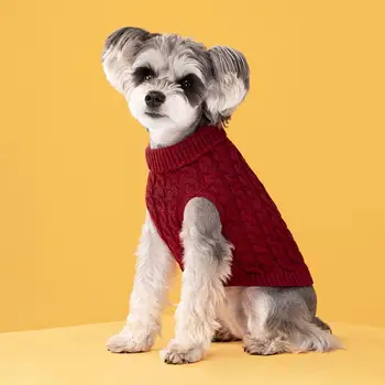 Эластичный свитер для домашних животных Стильные зимние свитера для домашних животных Дизайн водолазки с отворотом для кошек собак, чтобы им было тепло Модный свитер для домашних животных с отворотом