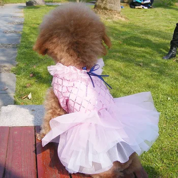 Летние платья принцессы для маленьких собак, юбка-пачка с сеткой и пайетками, юбка для свадебной вечеринки, одежда для чихуахуа Йорков, юбка из пряжи, одежда для кошек