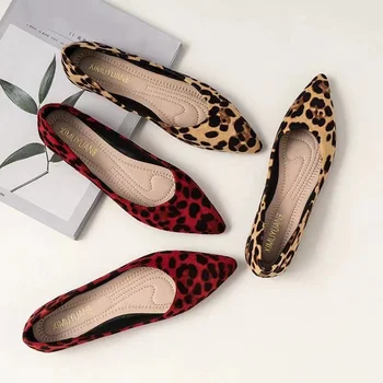 Женская Повседневная обувь на плоской подошве, Лоферы, Модная дизайнерская брендовая Леопардовая обувь, Трендовая Дышащая и удобная женская обувь 2023