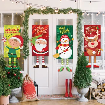 2023 Счастливого Рождества Подвесной Тканевый Баннер Креативный Мультяшный Фон Ткань Рождественский Декор для Дома Рождественские Подвески Navidad Noel