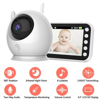 2022.Беспроводная цветная видеоняня с камерой наблюдения Wi-Fi в помещении, система безопасности няни, электронный детский телефон, Плачущие младенцы