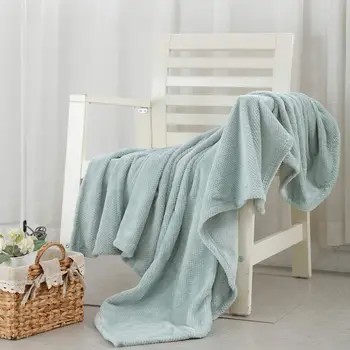 LZ Пушистое Супер Мягкое одеяло из кораллового бархата с текстурой вафли, чехол для дивана, флисовое одеяло для путешествий, переносное автомобильное одеяло