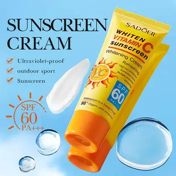 Солнцезащитный крем, УФ-защита, Солнцезащитный крем для тела, Водонепроницаемый Увлажняющий крем для защиты кожи от солнца, Питающий крем с широким спектром действия SPF60 +