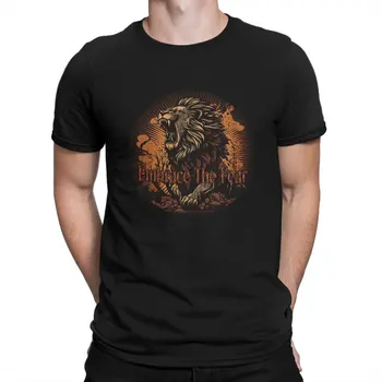 Креативная футболка Embrace для мужчин The Fear Lion с круглым вырезом, базовая футболка, отличительная подарочная одежда, топы