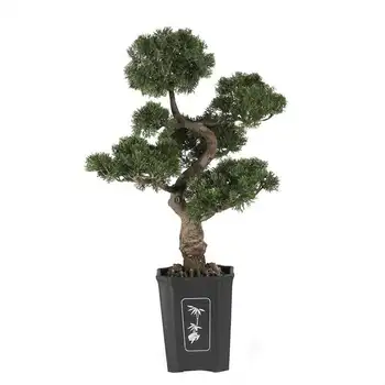 36-Дюймовое искусственное растение Кедровый бонсай из пластика зеленого цвета