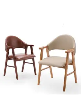Обеденный стул из массива дерева современный минималистичный стул для учебы со спинкой кресло для отдыха модный домашний скандинавский письменный стул