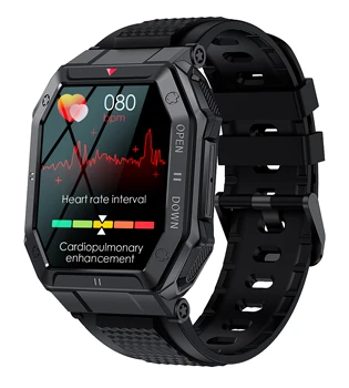 2023 Военные смарт-часы мужские K55 Bluetooth Smartwatch для мужчин Монитор здоровья IP68 Водонепроницаемые часы для Android IOS Пользовательский циферблат