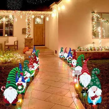Рождественская вывеска Во дворе, Милые Декоративные садовые колья, Тема фестиваля, Универсальное праздничное украшение снаружи.