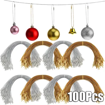 100шт Многофункциональных веревок длиной 20 см, Рождественский елочный шар, подарочные украшения, вешалка, крючок с защелками для рождественской этикетки, шнурок