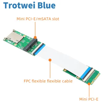 Гибкий Удлинитель Mini PCI-E к Mini PCIE / mSATA, Соединительный кабель с Разъемом для SIM-карты, Кронштейн для модуля WIFI/ WWAN/WLAN для SSD mSATA