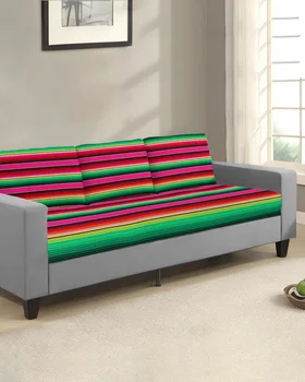 Красочные мексиканские полосы, чехлы для диванных подушек, защита мебели, Эластичный Моющийся Съемный чехол для дивана, Эластичные чехлы