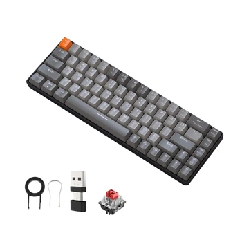 Игровая механическая клавиатура K68, 68 беспроводных клавиш и 2,4 G, двухцветная персонализированная